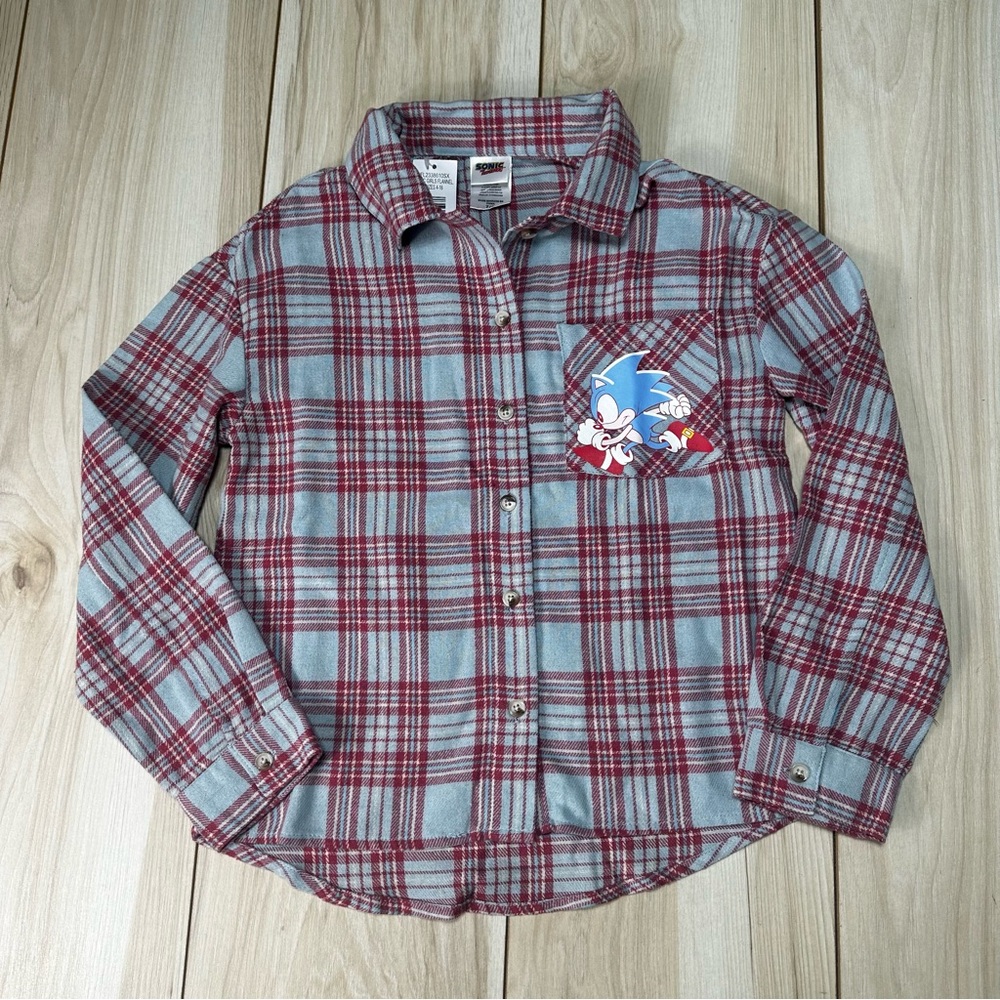 Sonic The Hedgehog‎ Girl  Kids Flannel Size 7/8 New